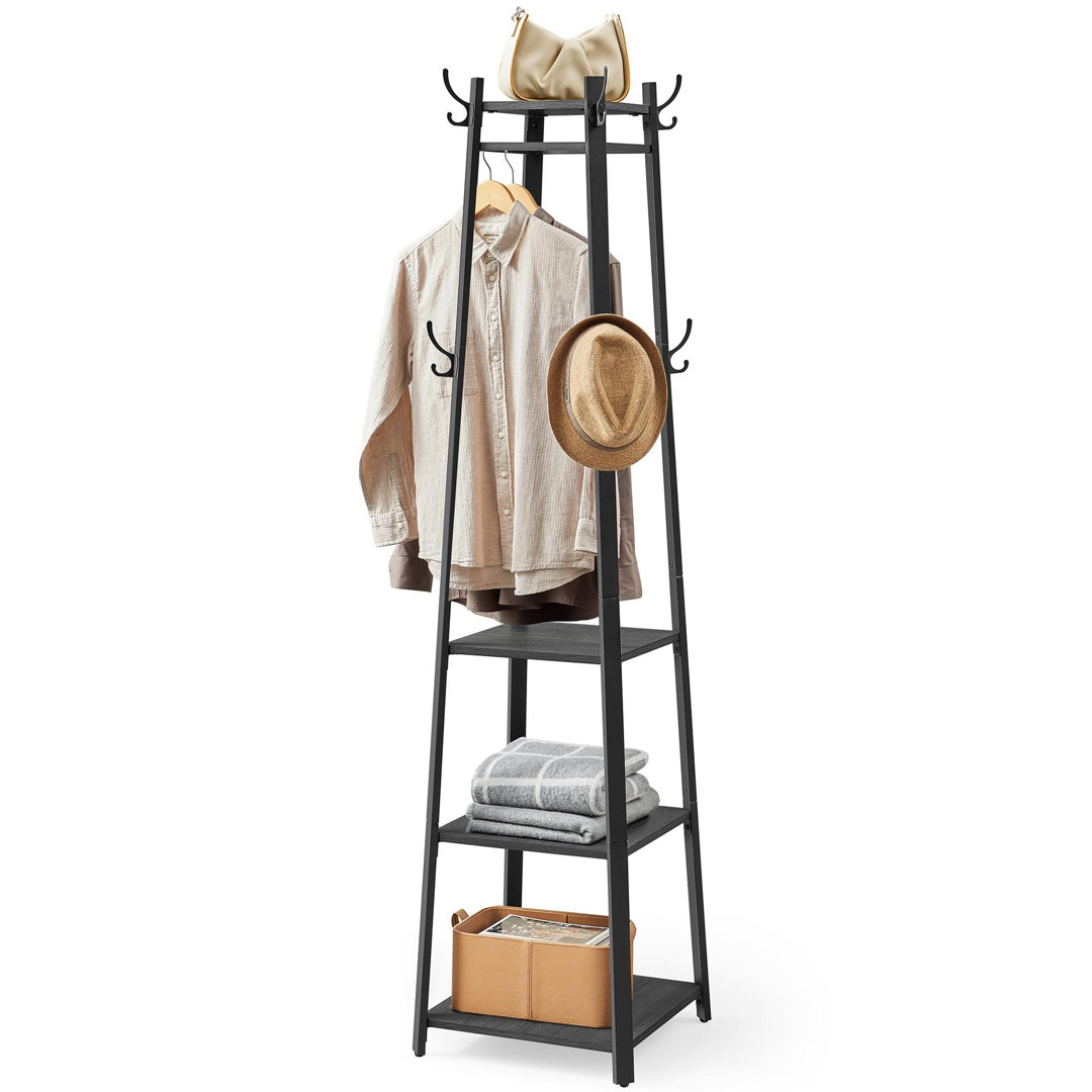 Clary Metal 8 - Hook Freestanding Coat Rack with Storage